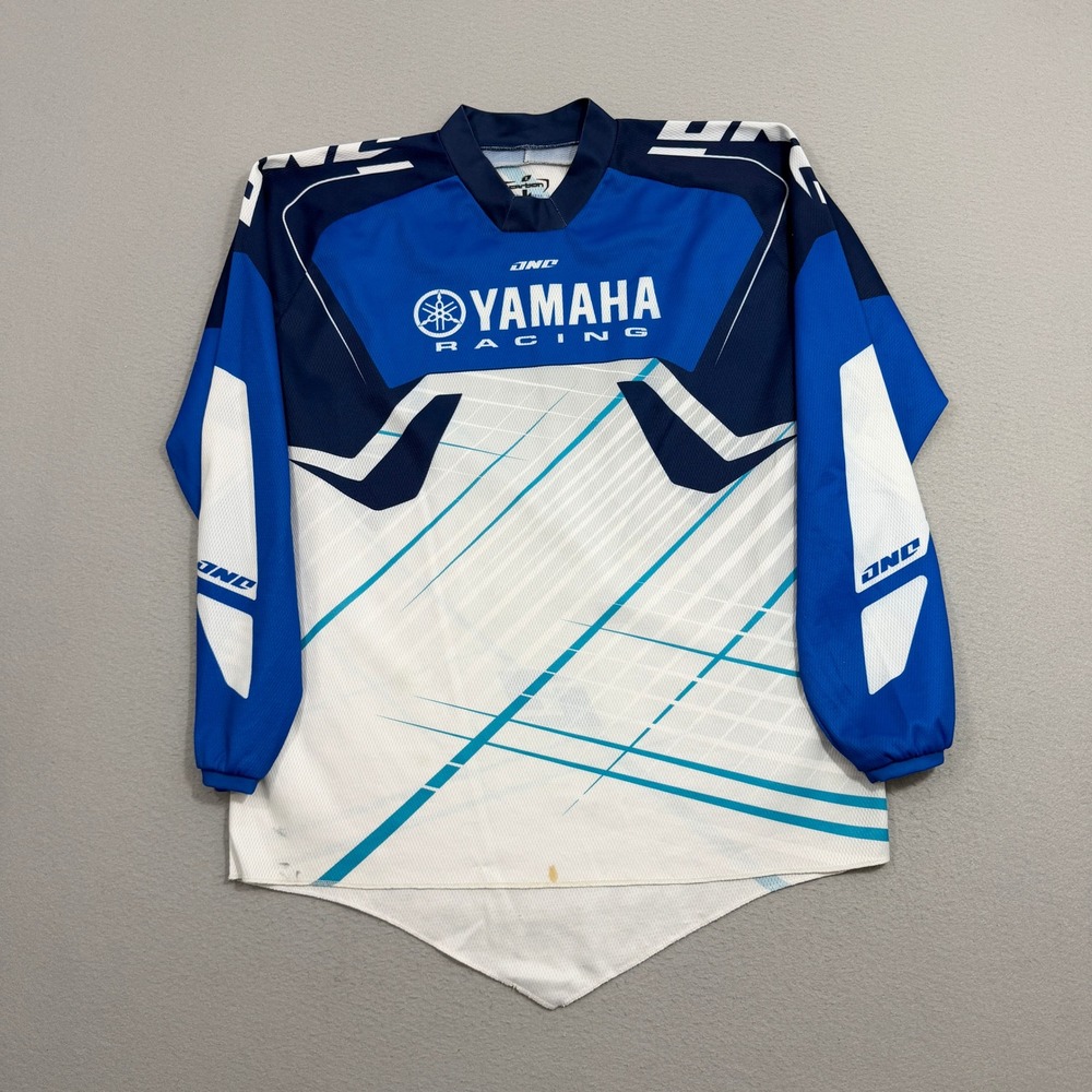 One Industries Jersey Mens Large Blue Yamaha Racing Carbon Motocross Long Sleeve